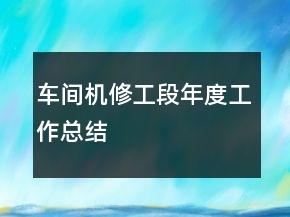 車(chē)間機(jī)修工段年度工作總結(jié)