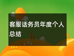 客服話務(wù)員年度個人總結(jié)