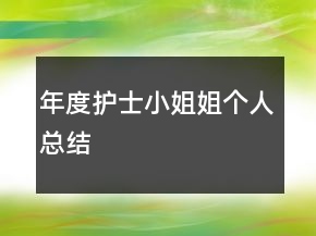 年度護(hù)士小姐姐個(gè)人總結(jié)