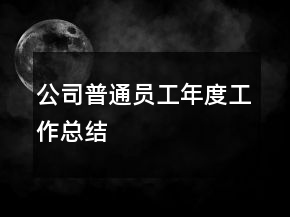 公司普通員工年度工作總結(jié)