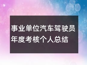 事業(yè)單位汽車駕駛員年度考核個人總結(jié)