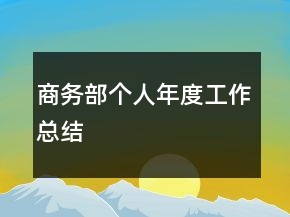 商務(wù)部個人年度工作總結(jié)