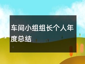 車間小組組長個人年度總結(jié)