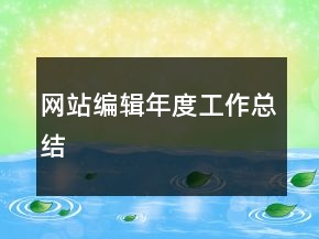 網(wǎng)站編輯年度工作總結(jié)