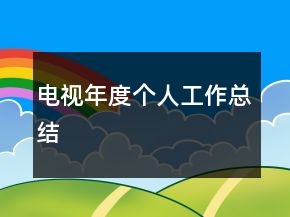 電視年度個(gè)人工作總結(jié)