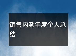 銷售內(nèi)勤年度個人總結(jié)