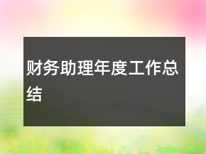 財務(wù)助理年度工作總結(jié)