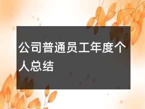 公司普通員工年度個(gè)人總結(jié)