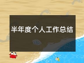 半年度個(gè)人工作總結(jié)