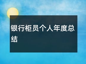 銀行柜員個(gè)人年度總結(jié)