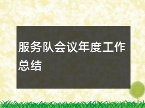 服務(wù)隊(duì)會(huì)議年度工作總結(jié)