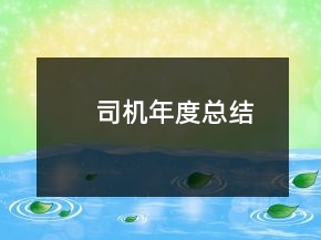 司機年度總結(jié)