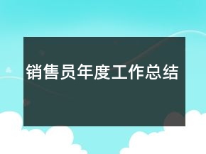 銷售員年度工作總結