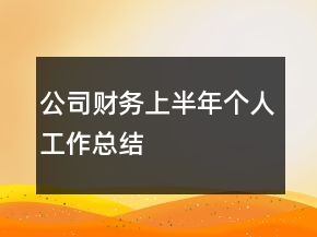 公司財(cái)務(wù)上半年個(gè)人工作總結(jié)