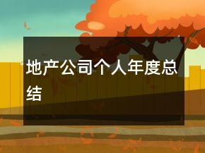 地產(chǎn)公司個人年度總結(jié)