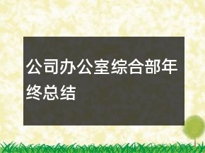 公司辦公室綜合部年終總結(jié)