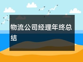 物流公司經(jīng)理年終總結(jié)