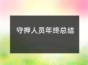 守押人員年終總結(jié)