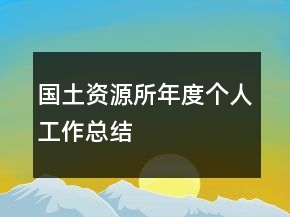 國土資源所年度個人工作總結(jié)