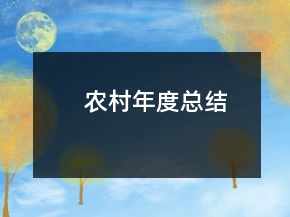 農(nóng)村年度總結