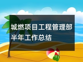 城燃項目工程管理部半年工作總結