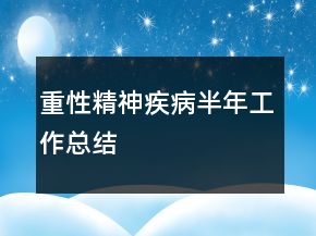 重性精神疾病半年工作總結(jié)