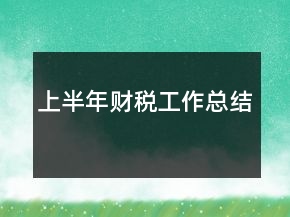 上半年財稅工作總結