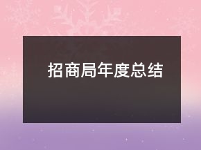招商局年度總結(jié)
