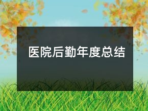 醫(yī)院后勤年度總結(jié)