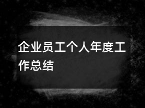 企業(yè)員工個(gè)人年度工作總結(jié)