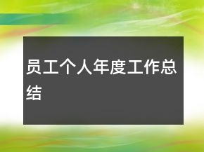 員工個(gè)人年度工作總結(jié)