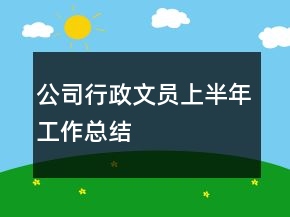 公司行政文員上半年工作總結