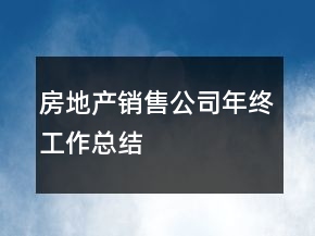 房地產(chǎn)銷售公司年終工作總結(jié)