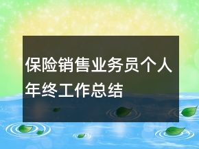 保險銷售業(yè)務(wù)員個人年終工作總結(jié)