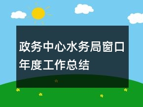 政務(wù)中心水務(wù)局窗口年度工作總結(jié)