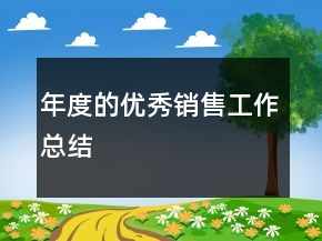 年度的優(yōu)秀銷售工作總結(jié)