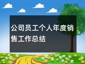 公司員工個人年度銷售工作總結(jié)