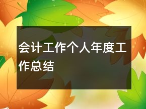 會(huì)計(jì)工作個(gè)人年度工作總結(jié)