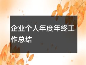 企業(yè)個人年度年終工作總結(jié)