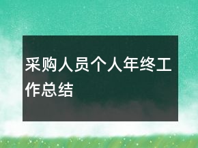 采購人員個(gè)人年終工作總結(jié)