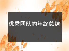 優(yōu)秀團隊的年終總結