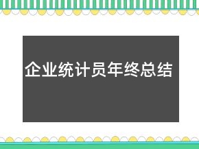 企業(yè)統(tǒng)計員年終總結(jié)