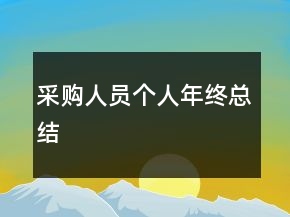 采購人員個人年終總結(jié)
