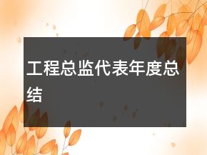 工程總監(jiān)代表年度總結(jié)