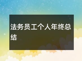 法務(wù)員工個(gè)人年終總結(jié)