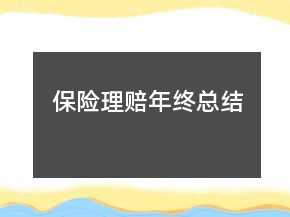 保險理賠年終總結(jié)