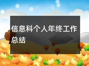 信息科個人年終工作總結(jié)