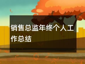 銷售總監(jiān)年終個(gè)人工作總結(jié)