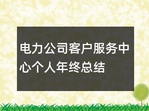 電力公司客戶服務(wù)中心個(gè)人年終總結(jié)