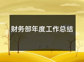 財(cái)務(wù)部年度工作總結(jié)
